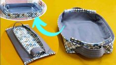 the diy bag is made from fabric and has two compartments to hold it in