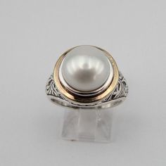 Buy Pearl 925 Silver Ring, Silver and Gold Ring, White Pearl Ring, Yellow Gold Pearl Ring, Ring Size 8, Fine Ring, White Pearl Ring ms 1504r Online in India - Etsy Silver And Gold Ring, White Pearl Ring, Gold Pearl Ring, Buy Pearls, Fine Ring, 925 Silver Ring, Ring Ring, Gold Pearl, Silver And Gold