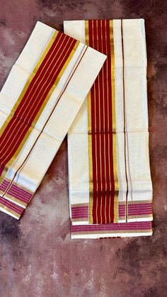 Maroon cotton set mundu White Cotton Sets, Festive White Cotton Kurta, Red Cotton Sets, White Handloom Cotton Kurta, White Cotton Diwali Sets, Festive White Handloom Kurta, Traditional Red Cotton Sets, White Cotton Sets For Diwali, Off White Cotton Sets For Festivals