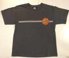 Santa Cruz Skateboards Dot The original T-shirt Gray Size Kids M Unisex. Condition is "Pre-owned". Shipped with USPS First Class. No flaws, like new! Baggy Shirts, Santa Cruz Skateboards, Santa Cruz Shirt, First Class, The Original, Skateboard, Mood Board, Logo Design, Dots