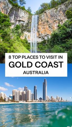 gold coast australia with text overlaying the top places to visit in gold coast australia