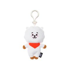 a small white bear with a red heart on it's chest