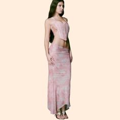 I.Am.Gia Sakhi Rose Quartz Skirt Set Top Size: L Pit To Pit: 15-16" Length: 18" Waist: 26" Skirt Size: M Waist: 30" Length: 35" New With Tags! No Flaws. Smoke And Pet Free Home. Please Ask All Questions Before Purchasing! Pink Fitted Asymmetrical Maxi Skirt, Fitted Feminine Pink Maxi Skirt, Fitted Pink Feminine Maxi Skirt, Fitted Pink Maxi Skirt, Feminine Style, I Am Gia Pink, Corset And Skirt, Outcast Clothing, White Lace Skirt, Corset Skirt