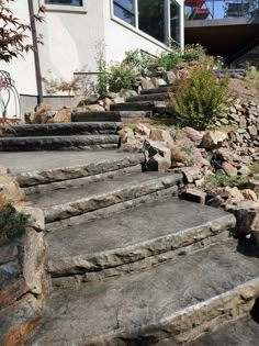 stone steps leading up to a house