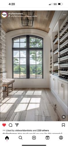 an image of a room with windows and shelves