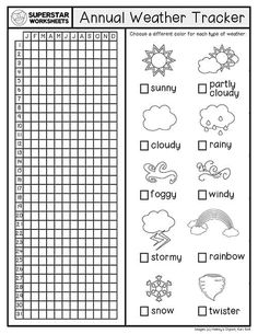 the weather tracker worksheet for kids to learn how to read it and what to do