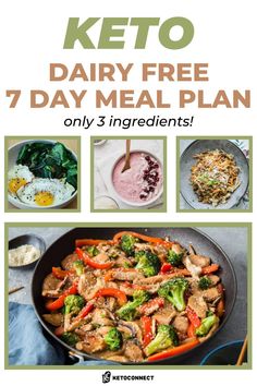 Dairy Free Diet Plan, Keto Dairy, Cut Out Dairy, Keto Breakfast Ideas, 500 Calorie, Day Meal Plan