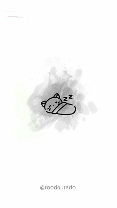 a black and white drawing of a sleeping cat