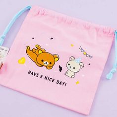 This super kawaii pouch features prints of Rilakkuma and his friends at a party! Use it to keep all your charms and trinkets. All you have to do is pull the strings to close the pouch. A super cute drawstring pouch covered in prints of Rilakkuma and his friends at a party Original licensed product from San-X Japan Kawaii Pink Pouch For Gifts, Cute Multicolor Pouch For Gift, Friends At A Party, At A Party, Super Kawaii, Kawaii Shop, Rilakkuma, Drawstring Pouch, The Pouch