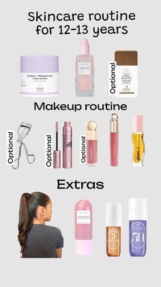 Skincare routine for 12-13 years!🐰🪩💐🫶🏼#skincare #preppy #12years #13years Middle School Makeup, Glow Up Skin Care, Skincare Preppy, Glow Up Skin, School Organisation, Skincare Ideas, Daily Makeup Routine, Soft Girl Era, Makeup Simple