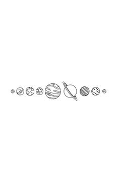 the solar system is drawn in black and white with different planets on each one side