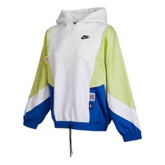 (WMNS) Nike Icon Clash Pullover Hoodie 'White Green Blue' DB3847-051 Hoodie White, White Hoodie, Stylish Sneakers, White Green, Perfect Pair, Your Perfect, Pullover Hoodie, Blue Green, Gym