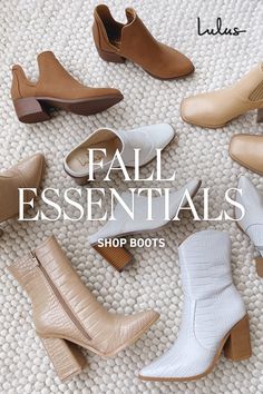 From trendy looks, like cowboy boots, to your classic styles, like booties and knee-high boots, shop all your favorite fall styles at lulus.com Fall Synthetic Ankle Lace-up Boots, Elegant Fall Booties With 4-inch Heel, Fall Synthetic Ankle-high Booties, Brown Suede-lined Ankle-high Booties, Western Brown Ankle-high Booties, Ankle Boots For Women, Fall Booties, Cozy Accessories, Leather Outerwear