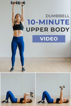 a woman doing dumbble 10 - minute upper body workout