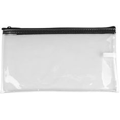 a clear plastic bag with black zipper