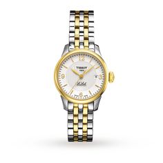 Ladies Watches Classy Elegant, Tissot Watches Women, Elegant Watches Women, Tissot Watches, Small Lady, Two Tone Watch, Yellow Gold Bracelet, White Dial, Dive Watches