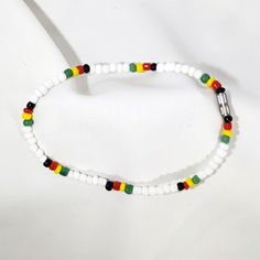 White Bead Anklet 10" Excellent Condition. Fast Shipper. Same Day When Possible. Will Arrive In A Gift Ready Pouch. Smoke Free And Clean Home. Rasta Bracelet, Sodalite Necklace, Bead Anklet, Beaded Bib Necklace, Orange Necklace, Anklets Boho, Clay Bracelet, Floral Bracelet, Faux Pearl Earrings