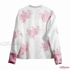 Qteee - Timeless Embroidered Satin Shirt with Long Sleeves and Buckle Design White Long Sleeve Shirt With Embroidered Graphics, Spring Motif Long Sleeve Blouse, Spring Long Sleeve Blouse With Motif, Long Sleeve Embroidered Top With Motif For Spring, White Floral Embroidery Long Sleeve Tops, Spring Embroidered Long Sleeve Top With Motif, White Long Sleeve Tops With Floral Embroidery, Fitted Spring Tops With Embroidered Graphics, Fitted Tops With Embroidered Graphics For Spring