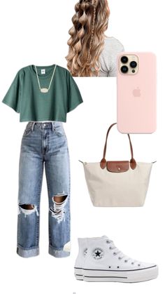 Cute Outfits To Wear With White Converse, Outfit Ideas With Straight Jeans, Outfit Ideas Where To Buy, Cute California Outfits, Summer Causal Outfits 2024, Outfit Ideas For Going Out With Friends, Birthday Ootd Ideas, Summer Outfits Teen Girl, Cute Outfits For Dinner