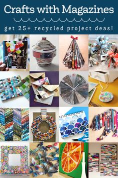 the cover of crafts with magazines is shown in this collage, and there are many different