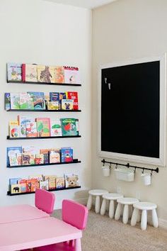 the children's room is clean and ready for their parents to use it as a playroom