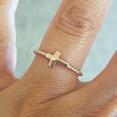 New 14k Solid Yellow Gold. Size 7 Comes In A Beautiful Jewelry Box Christian Rings Elevated Faith, Purity Ring Christian Women, Cross Ring Gold, 14k Rose Gold Stackable Jewelry For Gift, Stackable 14k Rose Gold Jewelry Gift, Stackable 14k Rose Gold Jewelry As A Gift, Adjustable 14k Rose Gold Rings For Gifts, Silver 14k Rose Gold Ring As Gift, Silver-colored 14k Rose Gold Rings As Gift