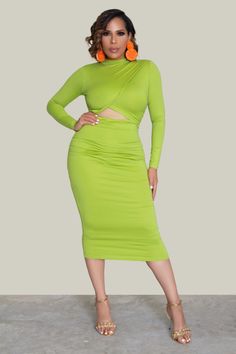 Elevate your allure with our Kara Slim Fit Hollow Out Pleated Dress. This sexy bodycon features intricate details like ruching, cut-outs, and a stylish criss-cross design. The stand collar neckline adds a touch of sophistication, while the long sleeves offer a hint of allure. Designed with a pencil hem shape and a slim fit, this dress accentuates your curves perfectly. Ideal for nights out or special occasions, it's sure to turn heads wherever you go. 95% Polyester, 5% Elastane Model is wearing Bandage Jumpsuits, Plus Size Jumpsuit, Cross Design, Plus Size Shopping, A Pencil, New Arrival Dress, Shop Swimwear, Bandage Dress, Easy Wear