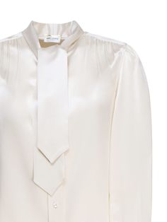 100% Silk Luxury Formal Spring Tops, Luxury Silk Fitted Blouse, Fitted Luxury Silk Blouse, Luxury Fitted Blouse, Luxury Blouse For Wedding, Luxury Evening Blouse, Zimmermann Dress, Androgynous Fashion, Saint Laurent Paris