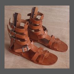 Authentic Ancient Age Brown Leather 23 cm High Egyptian Roman MEN Gladiator Sandal ,Warrior Gladiator Sandal Fast delivery within 1 week by HandMadeCollectS on Etsy Egyptian Sandals, Roman Men, Sandals Comfy, Rome Antique, Mens Shoes Sandals, Roman Sandals, How To Make Rope, Greek Sandals, Colored Leather