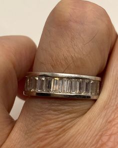 Hand made vintage eternity ring All pave set Cubic Zirconia in Sterling Silver My jeweler can re size for a $10-$20 fee All rings are shipped free in the US in a nice gift box. Check out our over a THOUSAND great reviews Engraving is $4 per letter and is not always perfect depending on the piece. It can take a few days if the jeweler is busy. This is payable to Paypal Judithsltd@gmail.com Gift Emerald Cut Eternity Band With Prong Setting, Emerald Cut Eternity Band With Prong Setting Gift, Diamond White Baguette Cut Eternity Band Gift, Timeless Emerald Cut Eternity Band Gift, Timeless Baguette Cut Eternity Band As Gift, Cubic Zirconia Channel Set Eternity Band Gift, Emerald Cut Eternity Band With Vvs Clarity As Gift, Emerald Cut Eternity Band With Vvs Clarity, Baguette Cut Half Eternity Band As Gift