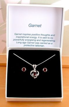 Sterling Silver Garnet Heart Pendant & Earring/Garnet Necklace/Garnet Studs/UK Garnet Heart Necklace, Garnet Jewellery, Garnet Heart, Sterling Silver Heart Pendant, Pendant Earring, Garnet Necklace, Silver Heart Pendant, Garnet Jewelry