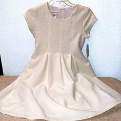 New With Tags Dress. It Has A Small Area With A Tint Of Pink Hardly Noticeable, See Picture For Reference, Off White Color. Pink Check Dress, Girls Ruffle Dress, Jean Dresses, Jumper Outfit, Poodle Skirt, Sundress Dress, Girls Jumpers, Bonnie Jean, Jean Dress