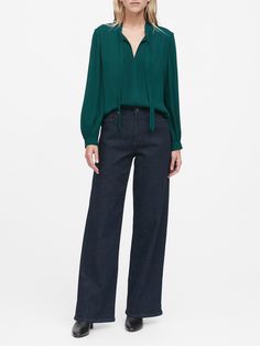 Tie-Neck Tuxedo Blouse | Banana Republic Fall Tie Neck Blouse, Tie Neck Blouse With Bow, Tie Neck Tops With Bow For Work, Classic Workwear Blouse With Bow, Chic Tie Neck Tops For Workwear, Classic Tie Neck Blouse For Fall, Fall Tie Neck Blouse With Bow, Fall Evening Blouse With Tie Neck, Tie Neck Blouse For Evening In Fall