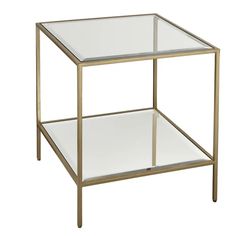 Gold and Glass End Table - Nest Interior Design Gold Nightstand, Glass End Table, Glass Tables, Glass End Tables, Side Coffee Table, Play Spaces, Design Advice, Glass Table, End Table