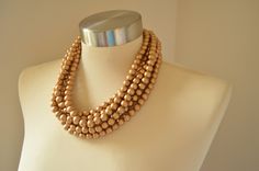 Silver Jewelry Box, Chunky Statement Necklace, Silver Jewels, Matching Bracelet, Matching Bracelets, Acrylic Beads, Matte Gold, Multi Strand, Long Length