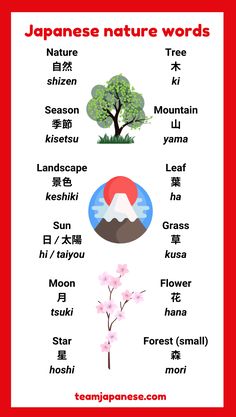 an image of japanese words and their meanings in different languages, including the names for each language