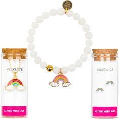 Add a pop of fun and coolness to your look with this unique set! Designed to bring a smile to your face, it's crafted with love from high-quality materials. Each piece is thoughtfully packaged in a beautiful container, making it ready to gift for any occasion. | Little Miss Zoe | Earring, Necklace & Bracelet Set, Rainbow (Multicolor, One Size) | Maisonette collects the best children’s products from around the world (unlike Zulily, Etsy, The Tot, Farfetch Kids, Childrensalon, Crate and Kids, Kohl Girl Trends, Boy Accessories, Shop Jewelry, Gift Bundles, Halloween Home Decor, Buy Buy Baby, Bottle Accessories, Holidays With Kids, Shoes Booties