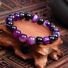 Vintage Natural Stone Love Purple Bead Bracelet Charm Round Chain Stainless Steel Beads Bracelets Jewelry For Women Friend Gift Purple Beaded Bracelets, Power Bracelet, Hand Accessories, Purple Agate, Natural Stone Bracelets, Semi Precious Beads, Amethyst Bracelet, Bracelet Vintage, Strand Bracelet