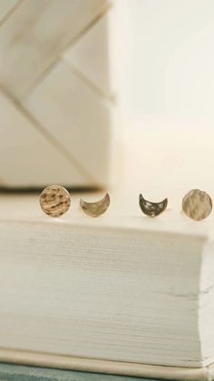 Moon Phase Earrings · Earrings ·  Little Sycamore Time Is Fleeting, Moon Phase Jewelry, The Moon Phases, Moon Phases Necklace, Crescent Moon Earrings, Moon Earrings, Earring Sale, Pure Gold, Moon Phases