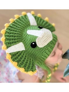 Zingy Dinosaur Hat Crochet Pattern Dinosaur Hat Crochet, Crochet Animal Hats, Dinosaur Hat, Needlework Shops, Hat Crochet Pattern, Crochet Dinosaur, Beginner Knitting Patterns, Front Post Double Crochet, Crochet Shop