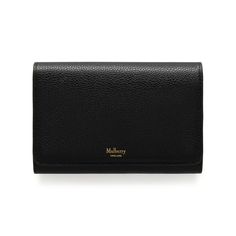 Medium Continental French Purse | Black Small Classic Grain | Women | Mulberry Elegant Compact Leather Trifold Wallet, Elegant Compact Trifold Wallet With Coin Pocket, Elegant Compact Trifold Wallet For Everyday Use, Elegant Formal Wallets With Rfid Blocking, Elegant Evening Trifold Wallet With Coin Pocket, Elegant Compact Trifold Wallet With Interior Card Slots, Elegant Compact Trifold Wallet With Card Slots, Elegant Trifold Wallet With Card Slots For Evening, Elegant Compact Business Wallets