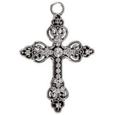 Details: Length: 1 3/4" Width: 1 3/8" Metal Color: Antique Silver Card contains 1 pendant. Display your creativity proudly with Ornate Cross Pendant! Featuring an ornate cross shape with rhinestones, this pendant is perfect for attaching to a chain, ribbon, or bead strand and creating a fun, unique necklace or bracelet! Silver Cross Pendant For Wedding, Ornate Cross, Silver Card, Cross Shape, Cross Svg, Cross Art, Jewelry Charms Pendants, Rhinestone Cross, Cross Patterns