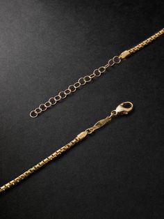 The simplicity of Jacquie Aiche's chain makes it good for stacking, the jeweller recommends starting lighter at the shorter drop, and heavier toward the bottom. It's handcrafted from gold. Yellow Gold Jewelry With Round Pendant Box Chain, Classic Metal Jewelry With Rolo Chain, Yellow Gold Metal Cable Chain Jewelry, Yellow Gold Brass Box Chain Jewelry, Brass Jewelry With Oval Link Cable Chain, Gold-plated Jewelry With Round Pendant Box Chain, Yellow Gold Cable Chain Jewelry, Gold Plated Jewelry With Round Pendant And Box Chain, Luxury Oval Link Delicate Chain Jewelry