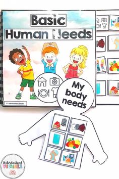 a hand holding a paper cutout with the words'my body needs'on it