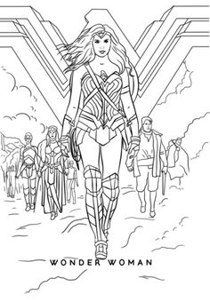 wonder woman walking down the runway coloring page