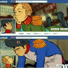 two cartoon pictures of men kissing each other