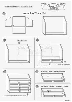 the instructions for how to make a cabinet out of cardboard and other paper crafts, including construction