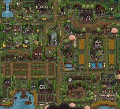 Stardew Valley Modded Farms, Stardew Four Corners Layout, Four Corners Farm Stardew Valley, Stardew Valley Four Corners Layout, Four Corners Farm, Stardew House, Farm Layouts