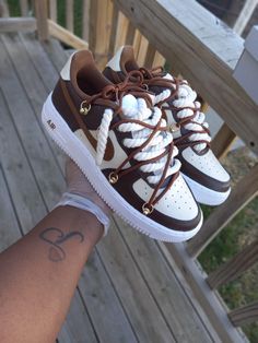 Brown Air Force 1, Nike Aesthetic, Custom Shoes Diy, Jordan Shoes Retro