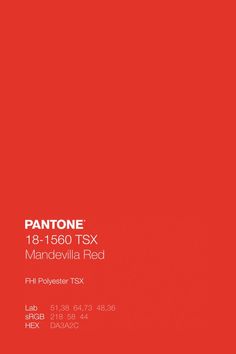 an advertisement for pantone's new brand, the mandevilla red pai polyster fox